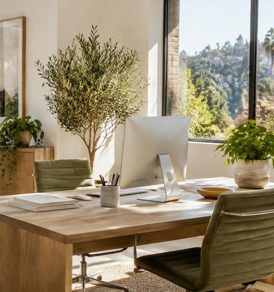 Illustrative organized business workspace